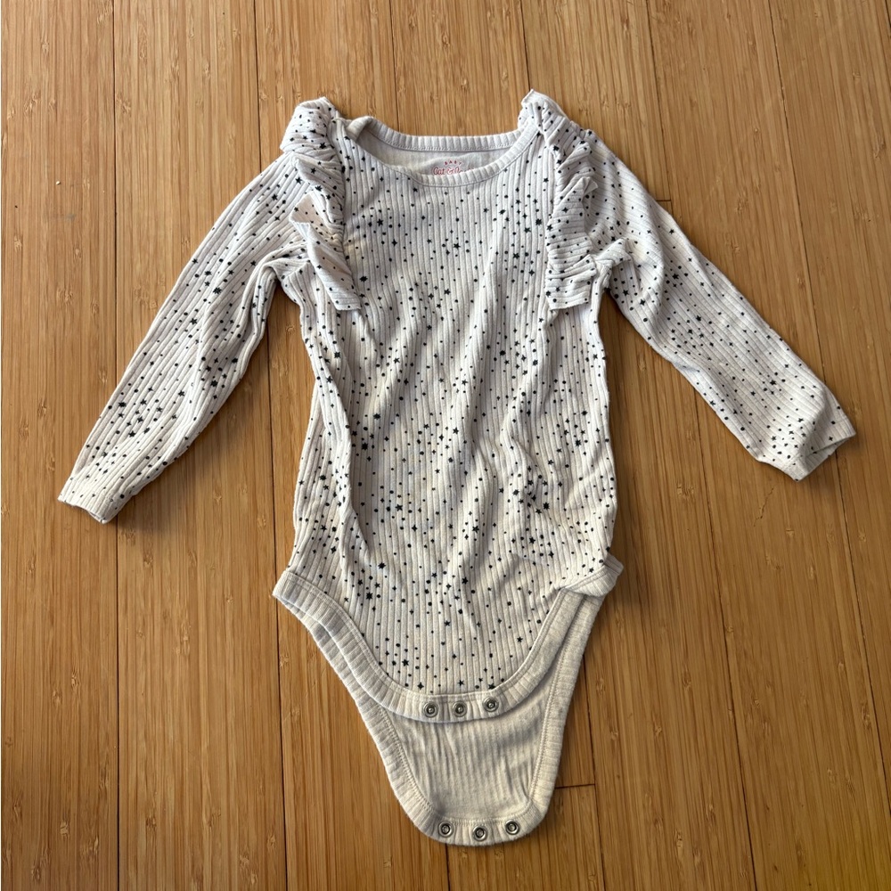 Cat & Jack White and Black Dotted Bodysuit